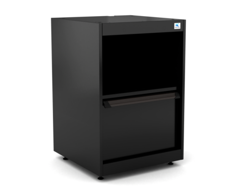 Szafka warsztatowa z modułem kosza na śmieci z otwartą półką górną