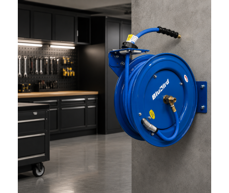 Bęben z wężem sprężonego powietrza 15m / 8mm BluBird