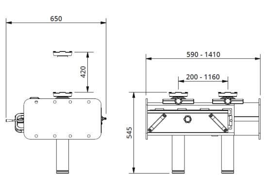 Podnośnik kanałowy z podwójnym siłownikiem GD-2 AC Hydraulic