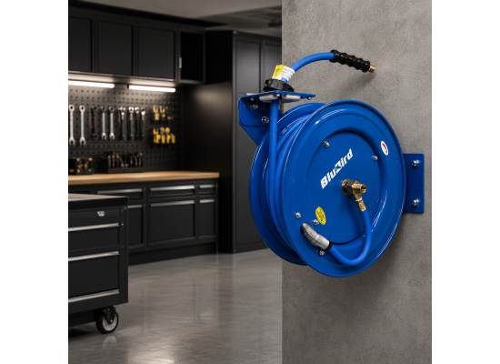 Bęben z wężem sprężonego powietrza 15m / 8mm BluBird